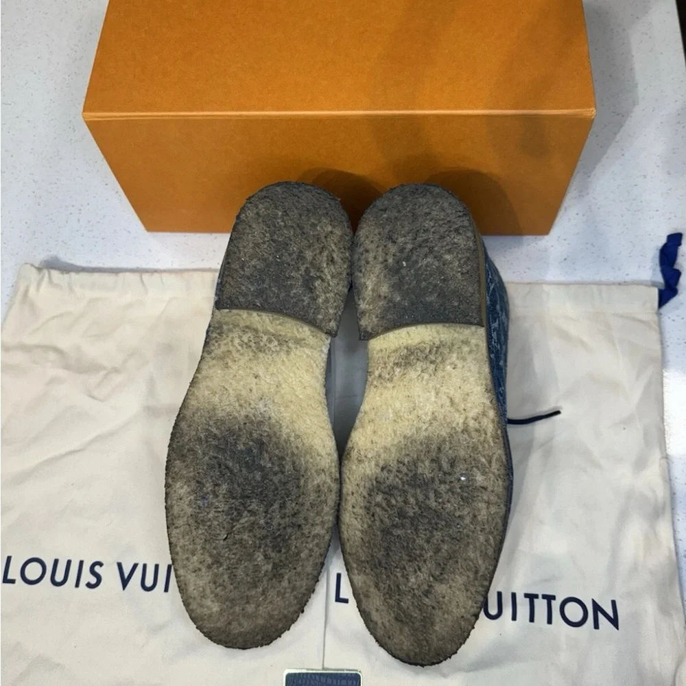 LOUIS VUITTON MONOGRAM DENIM DERBY BOOTS - Picture 12 of 12